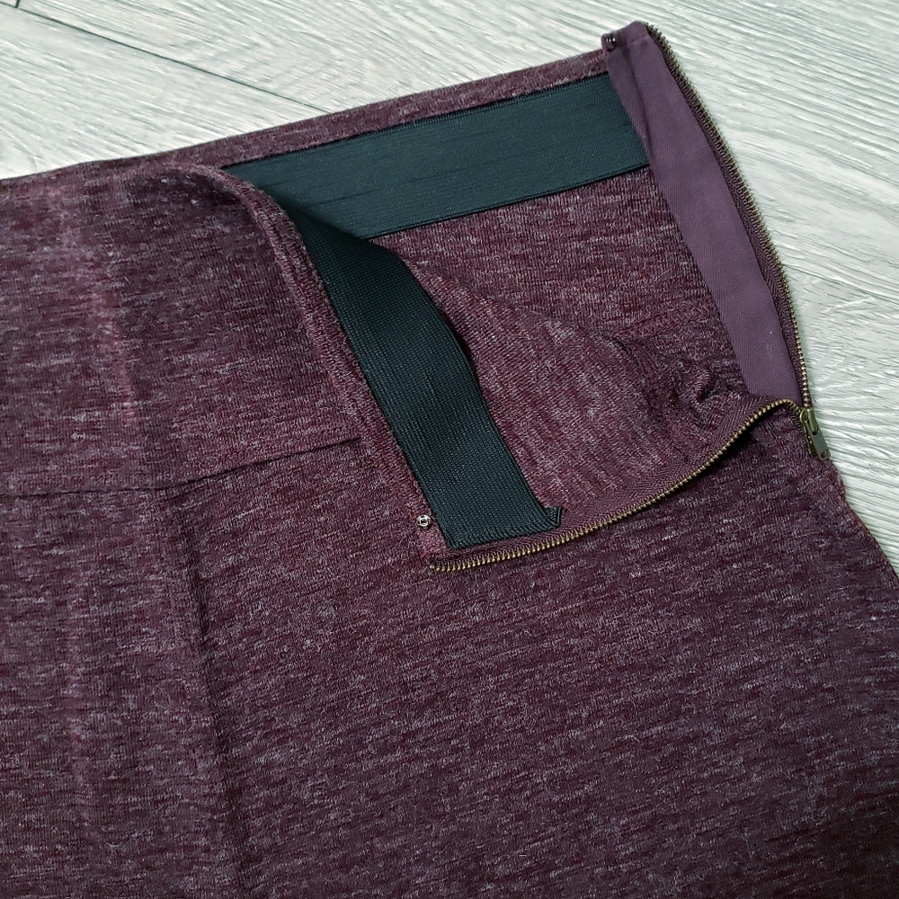 FINAL $ DROP Ann Taylor LOFT purple elastic waist skirt stretch size XL office - Picture 2 of 5